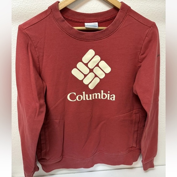 Columbia Casual Crew Neck SweatShirt Coral Logo Womens Size Small - Picture 1 of 6